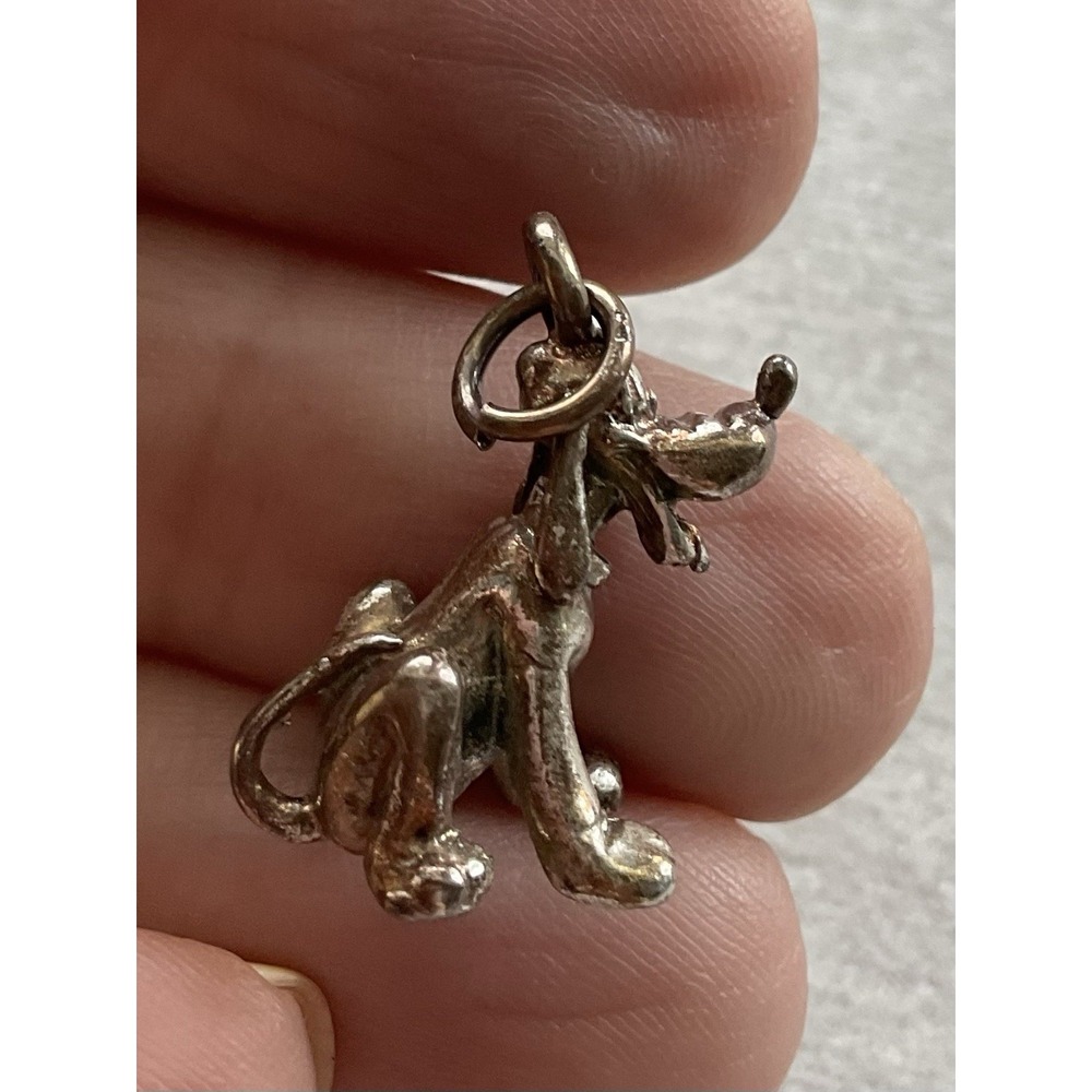 vintage sterling silver Disney Pluto charm 3D Design Estate Jewelry